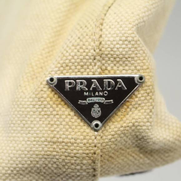 PRADA Hand Bag Canvas Beige Auth cl705 - Picture 14 of 16